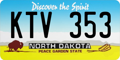 ND license plate KTV353