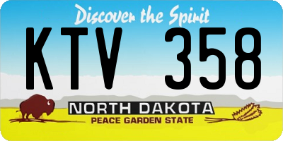 ND license plate KTV358