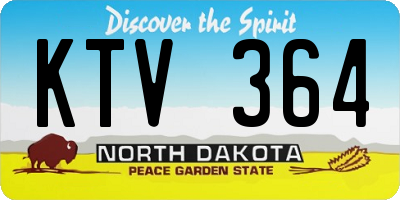 ND license plate KTV364