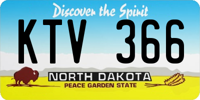 ND license plate KTV366