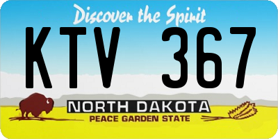 ND license plate KTV367
