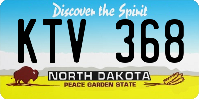 ND license plate KTV368