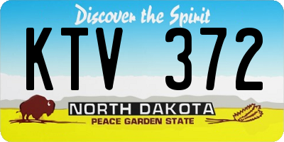 ND license plate KTV372