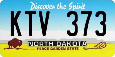 ND license plate KTV373