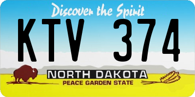 ND license plate KTV374
