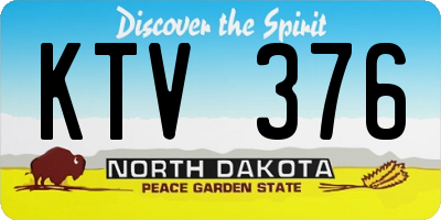 ND license plate KTV376