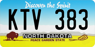 ND license plate KTV383