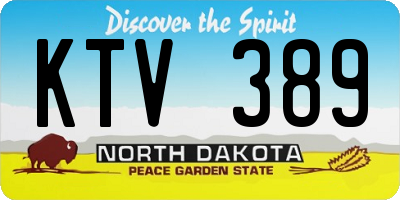 ND license plate KTV389
