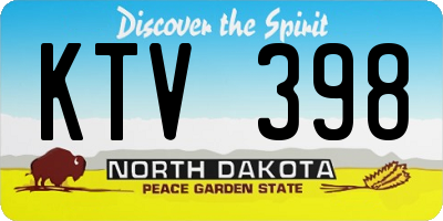 ND license plate KTV398
