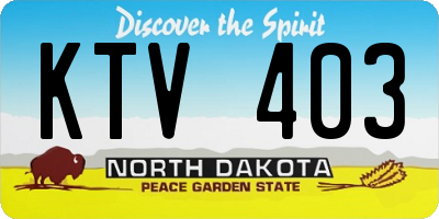 ND license plate KTV403