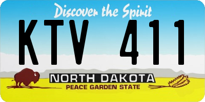 ND license plate KTV411