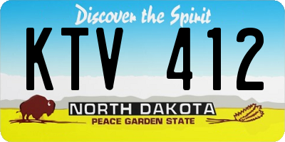 ND license plate KTV412