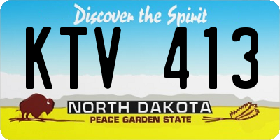 ND license plate KTV413