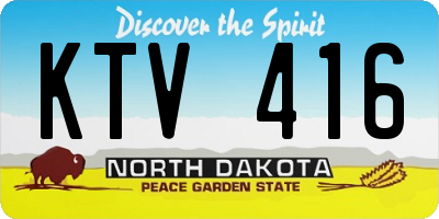 ND license plate KTV416