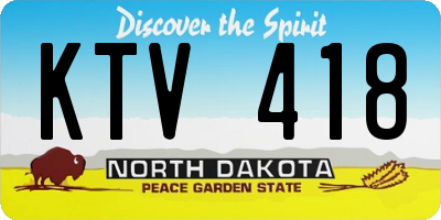 ND license plate KTV418