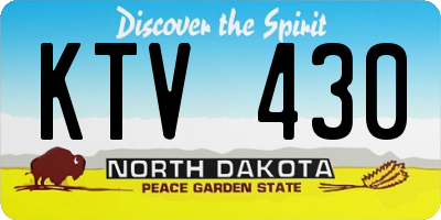ND license plate KTV430