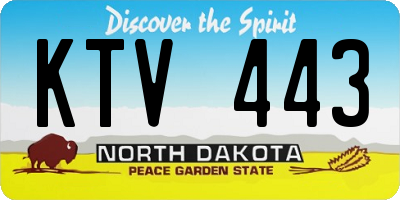 ND license plate KTV443