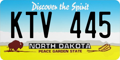 ND license plate KTV445