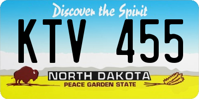 ND license plate KTV455