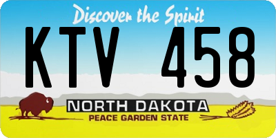 ND license plate KTV458
