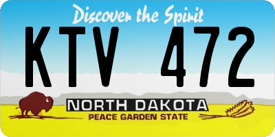 ND license plate KTV472
