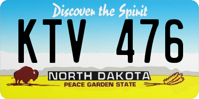 ND license plate KTV476
