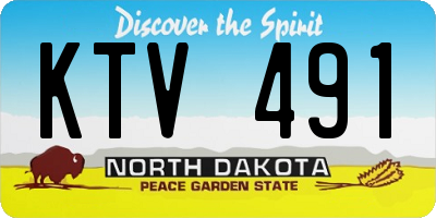 ND license plate KTV491