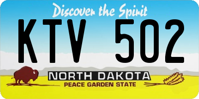ND license plate KTV502