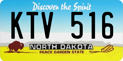 ND license plate KTV516
