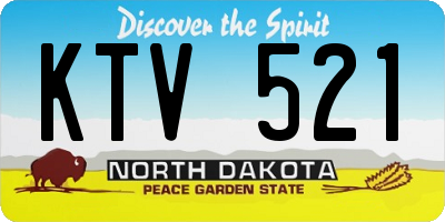 ND license plate KTV521