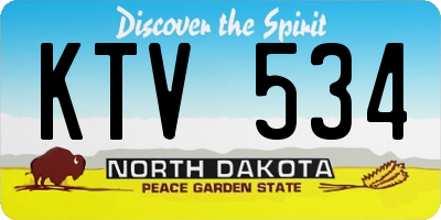 ND license plate KTV534