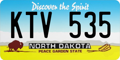 ND license plate KTV535