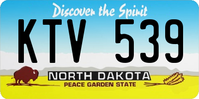 ND license plate KTV539