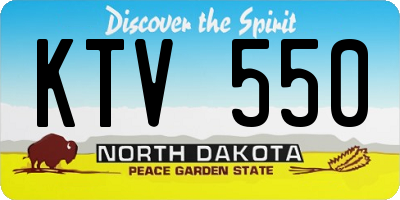 ND license plate KTV550