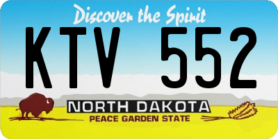 ND license plate KTV552