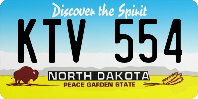 ND license plate KTV554