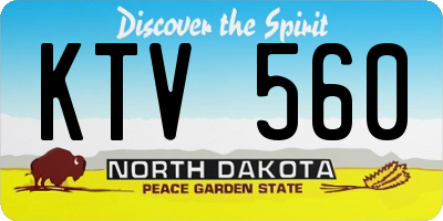 ND license plate KTV560