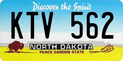 ND license plate KTV562