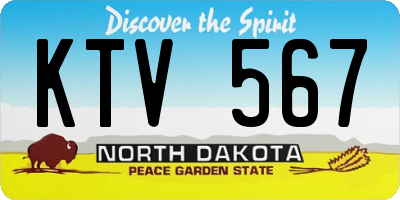 ND license plate KTV567