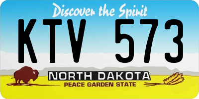 ND license plate KTV573