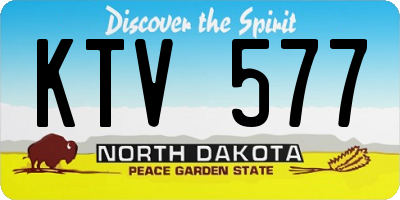 ND license plate KTV577