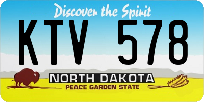 ND license plate KTV578