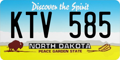 ND license plate KTV585