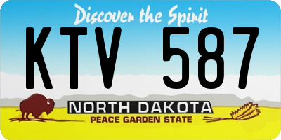 ND license plate KTV587