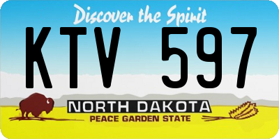 ND license plate KTV597