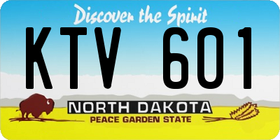 ND license plate KTV601