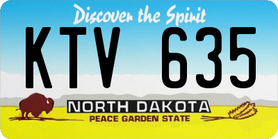 ND license plate KTV635