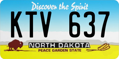 ND license plate KTV637