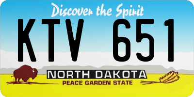 ND license plate KTV651
