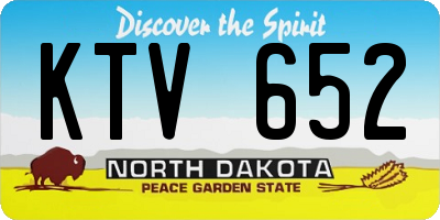 ND license plate KTV652